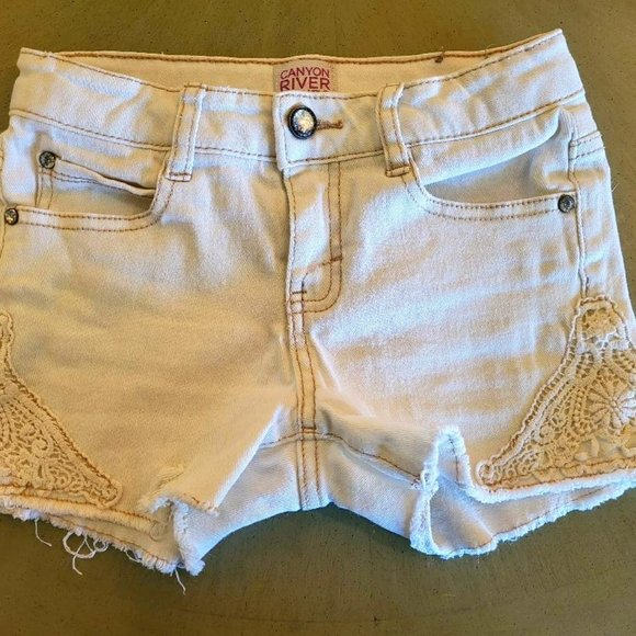 2 pair of Justice Girl's Cut Off Denim Shorts w/ Front Zippers - Girls Size 10 - Picture 6 of 8